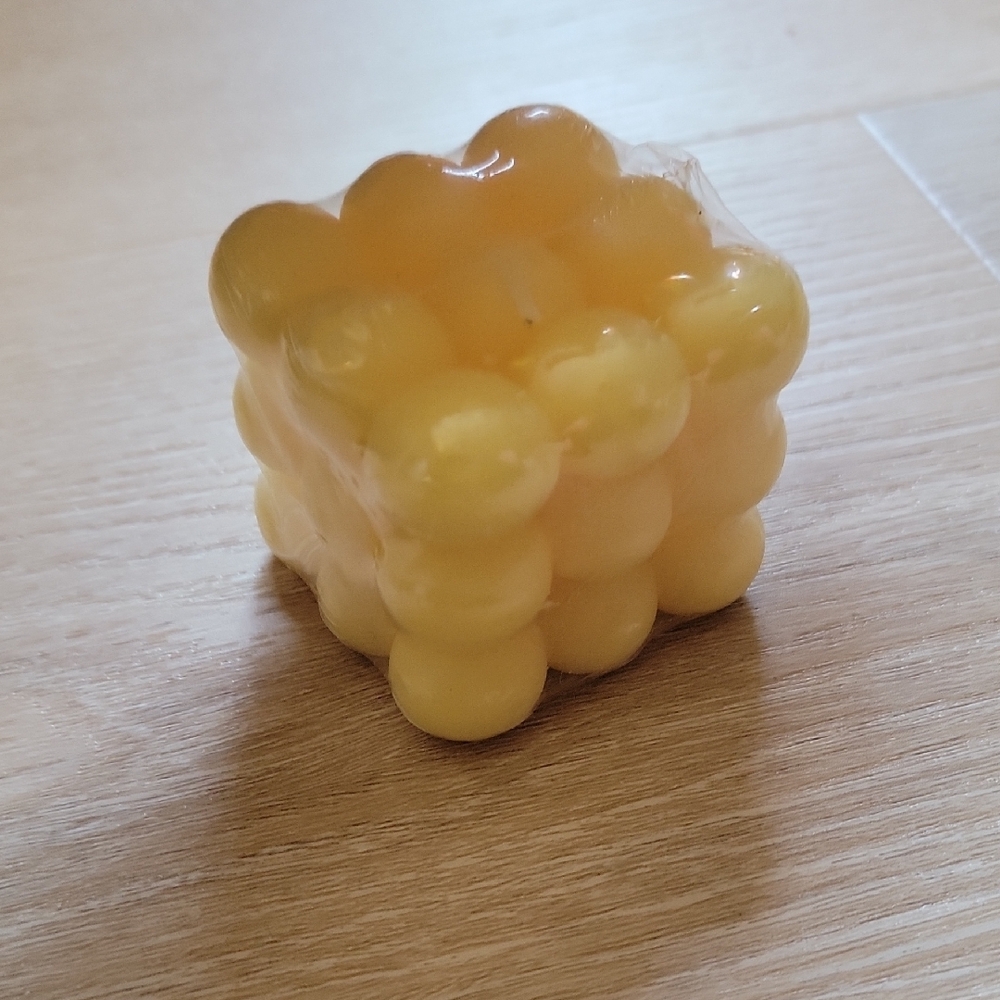 Yellow Bubble Cube Candle